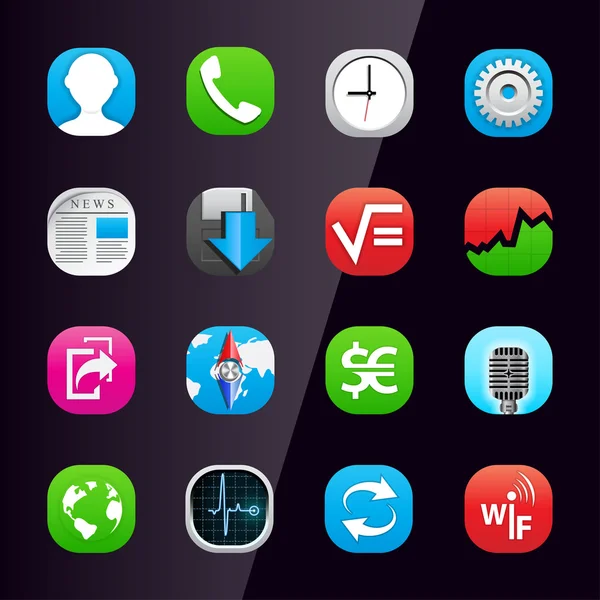 Telefon komórkowy ikon aplikacji, część 2 — Wektor stockowy