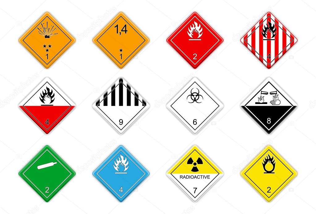 Hazardous goods signs