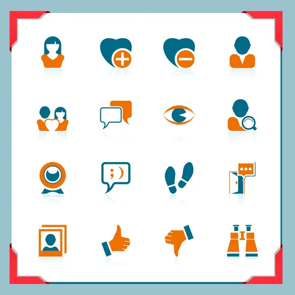 Social and communication icons | In a frame series — Stock Vector