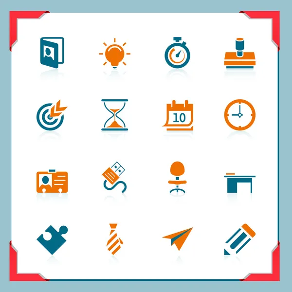 Geschäfts- und Bürosymbole | in einer Rahmenserie — Stockvektor