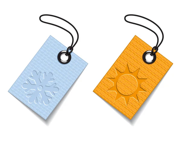 Winter and summer tags — Stock Vector