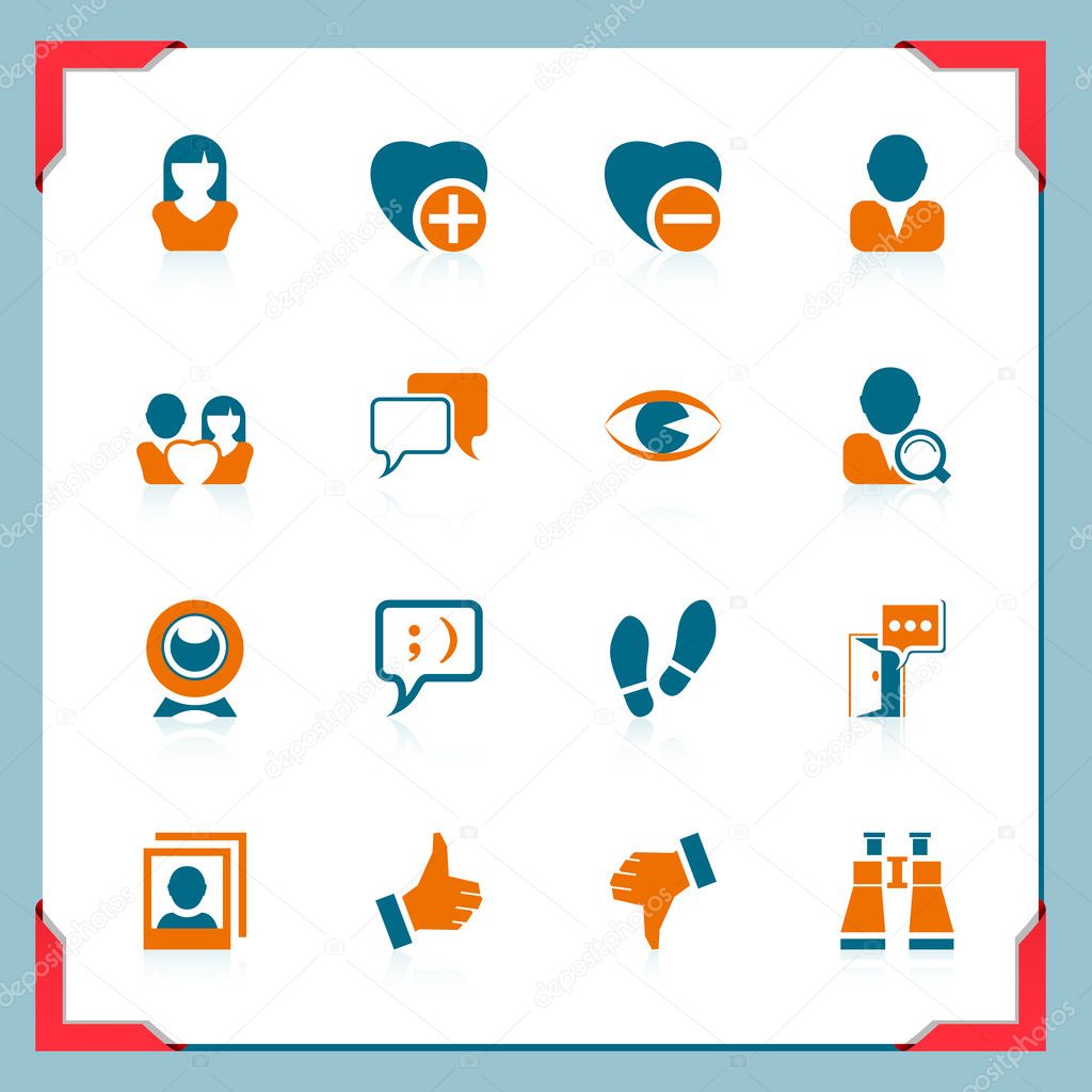 Social and communication icons | In a frame series