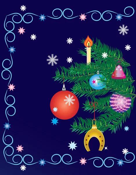 Hintergrund mit Neujahrsbaum.Frohe Weihnachten. — Stockfoto
