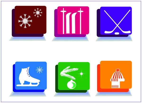 Winter sport pictogrammen, Nieuwjaar sport pictogrammen. — Stockfoto