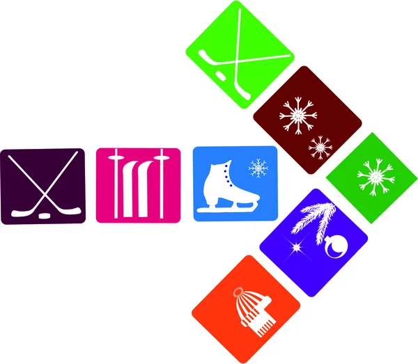 Winter sport icons,arrow