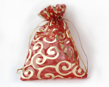 Small red decorative bag clipart