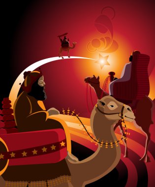 Thetravel of three kings clipart