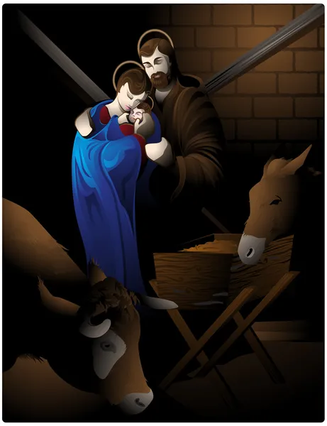 Scène de la Nativité . — Image vectorielle