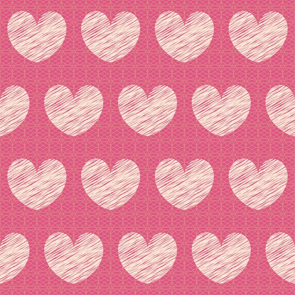 Vector abstract seamless pattern with hearts — Stock Vector