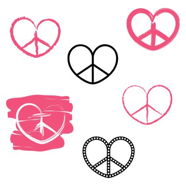 Vector set of anarchy hearts clipart