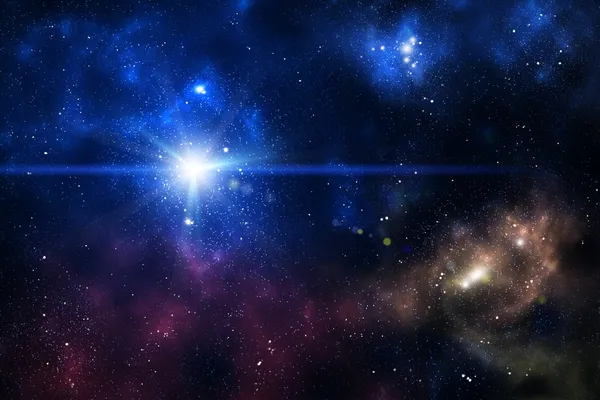 Blue space nebula — Stock Photo, Image