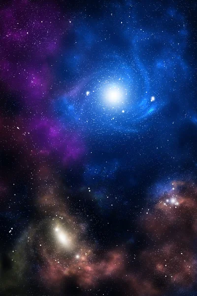 Galaxie spatiale bleue et marron Photos De Stock Libres De Droits