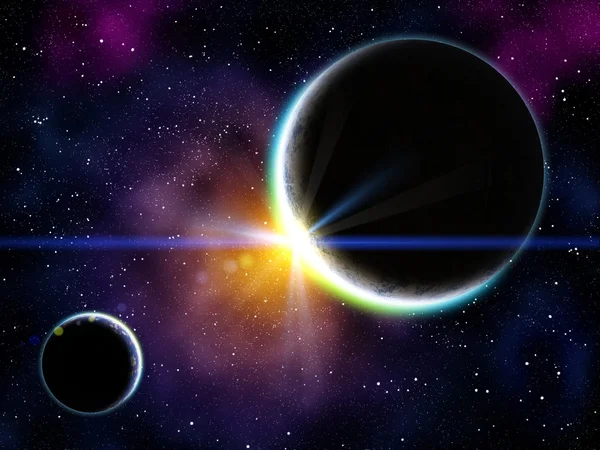 Nebula and planets — Stock Photo, Image