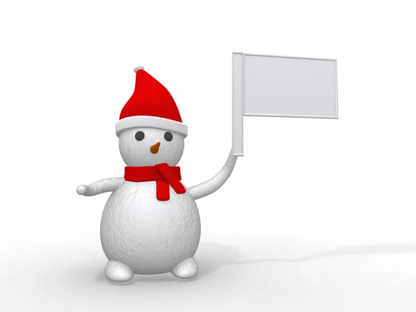 3d snowman which banner — Stock Photo, Image