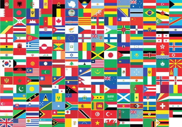 Bandeiras do mundo dando uma mensagem de união — Fotografia de Stock