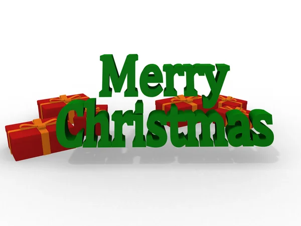 Rote frohe Weihnachten 3D-Schriftzug — Stockfoto