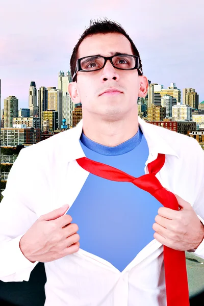 Hombre de negocios superhéroe estilizado Imagen de archivo