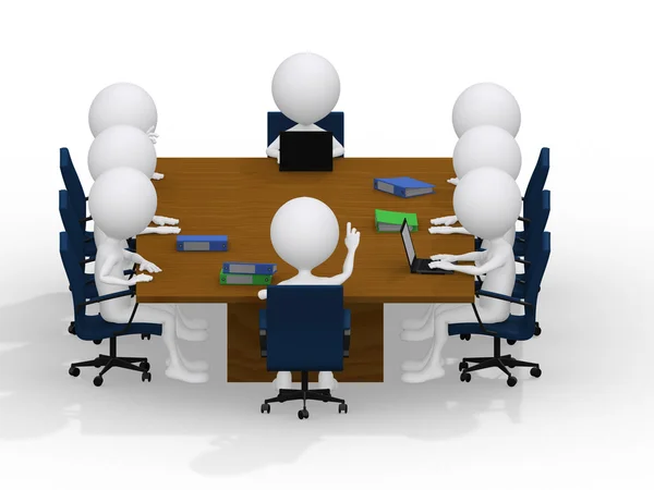 Retrato de reunião de grupo de negócios - oito negócios trabalhando — Fotografia de Stock