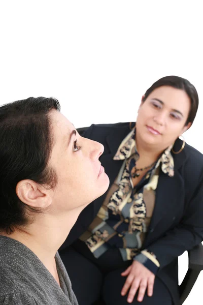 Psychologist or psychiatrist listening to patient — Stock Photo, Image