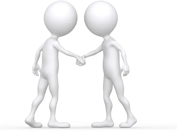 3d Крупный план два бизнесмена пожимают друг другу руки — стоковое фото
