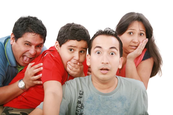 Closeup portrait of young group with a very surprised look on th — Stock Photo, Image