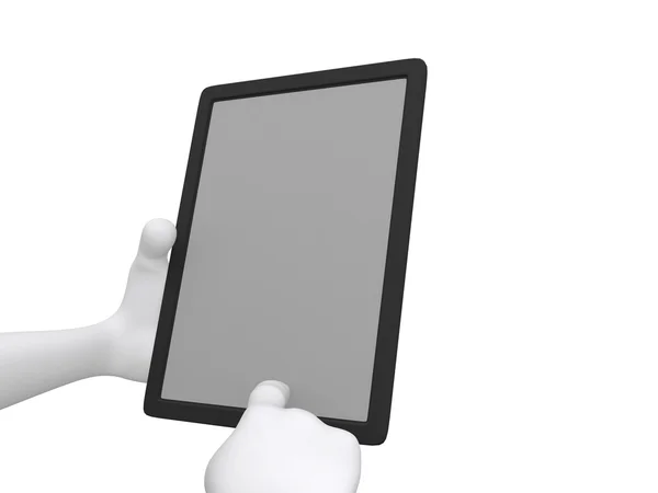 Geschäftsmann arbeitet an iPad - 3D-Illustration — Stockfoto