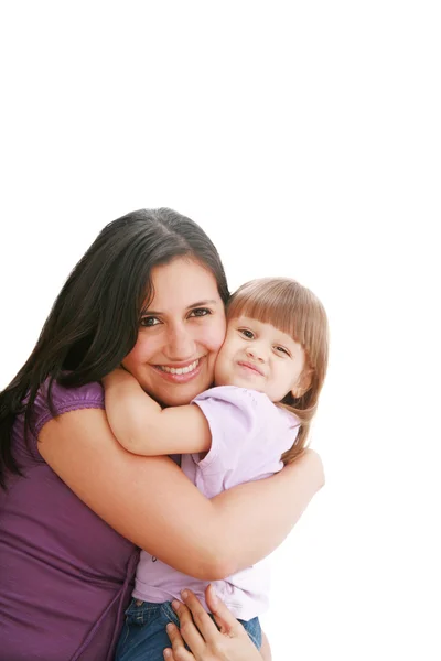 Portrait of happy mother and her smiling daughter — Stock Photo, Image