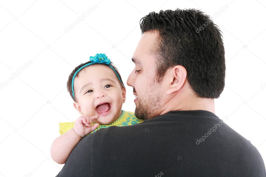 Happy young father and his baby daughter