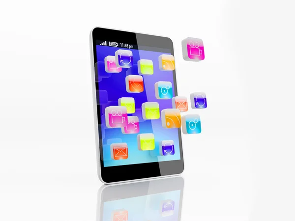 Illustration av smartphone med ikoner — Stockfoto