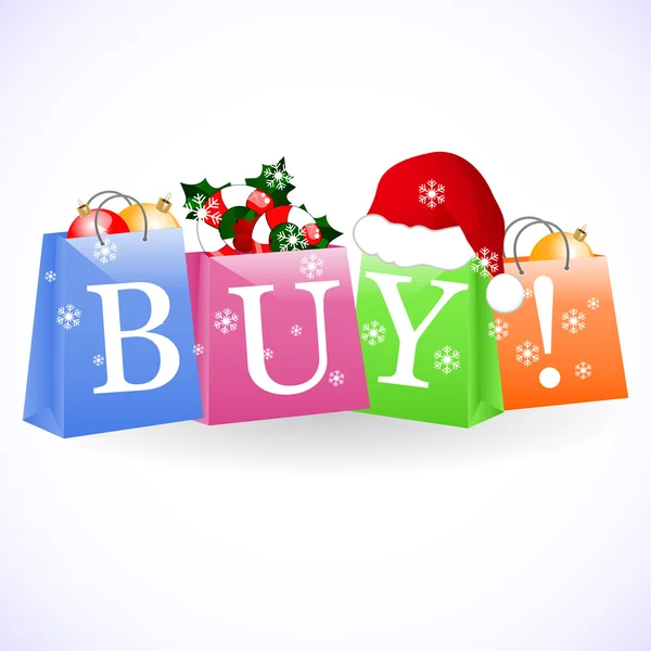Sacos de compras de Natal — Vetor de Stock