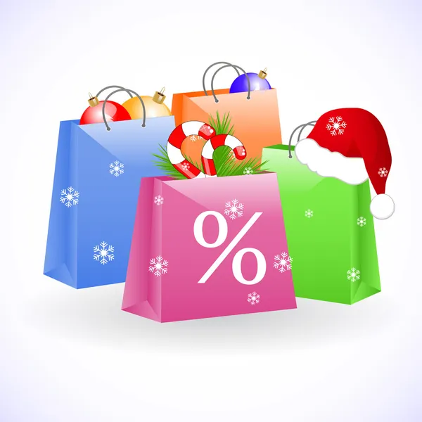 Vánoční nákupní tašky — Stockový vektor