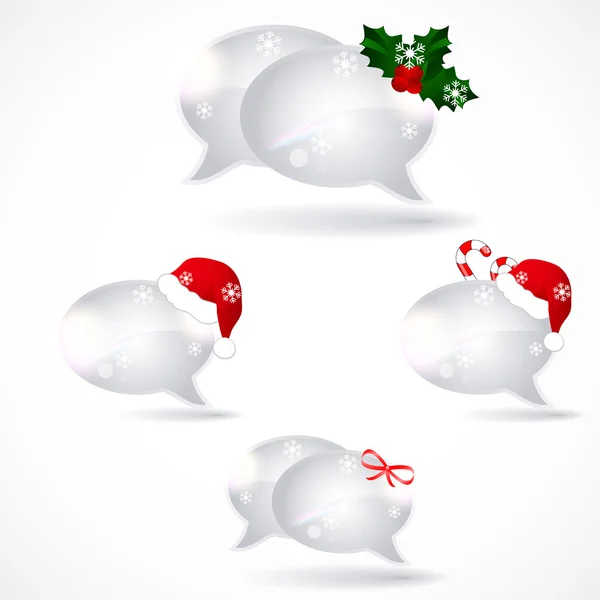 Bolhas de fala com decoração de Natal — Vetor de Stock