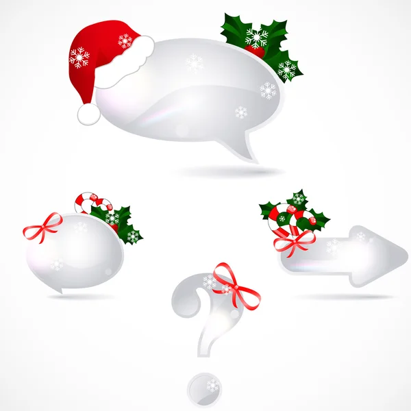 Bolle di discorso con decorazione di Natale — Vettoriale Stock