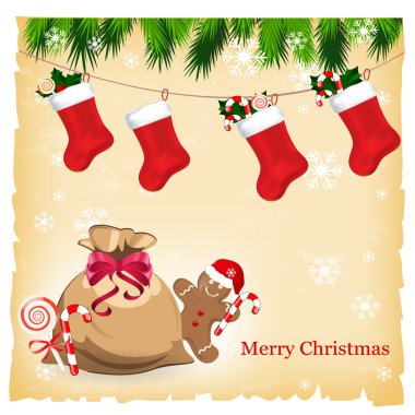 Christmas greeting card clipart