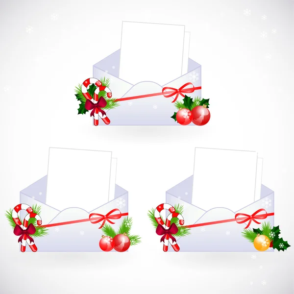 Enveloppes avec décoration de Noël — Image vectorielle
