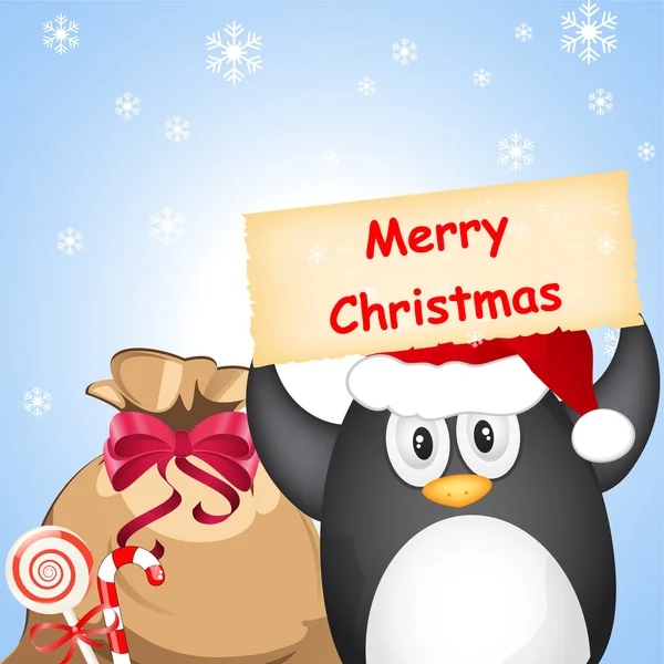 Kerstmis pinguïn — Stockvector