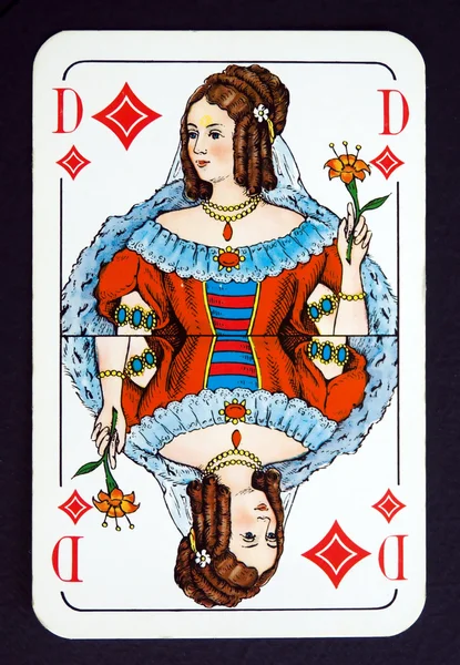 Βασίλισσα παιγνιόχαρτο τυχερά παιχνίδια — Φωτογραφία Αρχείου