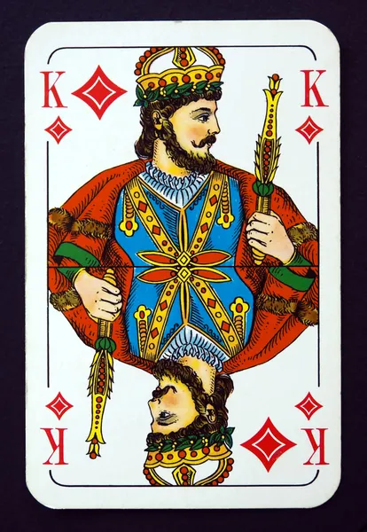 Spielkarten-König-Würfel Stockbild