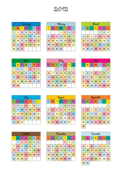 Calendario de niños para 2012 — Vector de stock