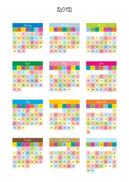孩子们为 2012 年的的日历 — 图库矢量图片