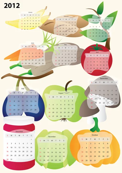 Календарь питания — стоковый вектор