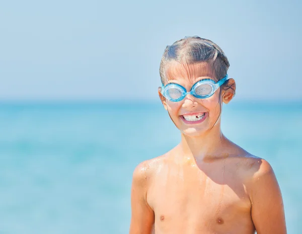 Happy diving girl — Stock Photo, Image