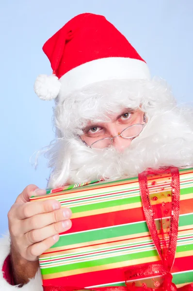 Christmas theme: Santa with gifts — Stock Photo, Image