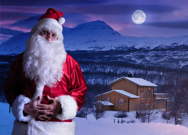 Noel Baba Kuzey Kutbu'ndaki portresi — Stok fotoğraf