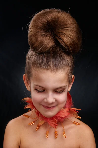 Retrato de menina com maquiagem — Fotografia de Stock