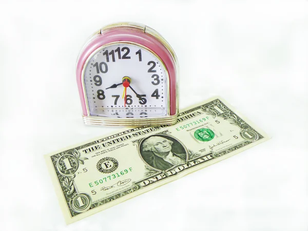 Klocka och dollar — Stockfoto