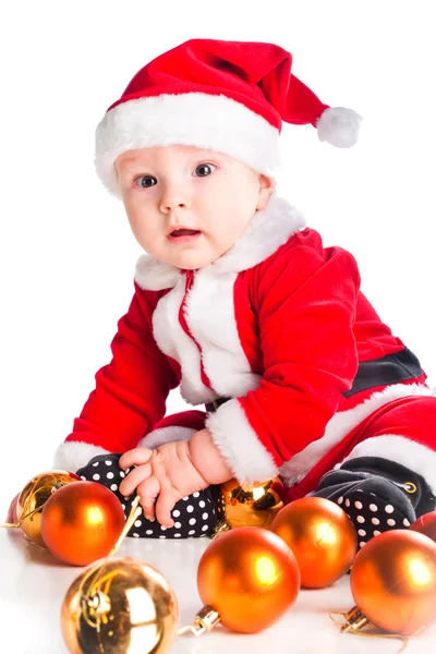 Little cute baby gnome in red — Stock Photo, Image