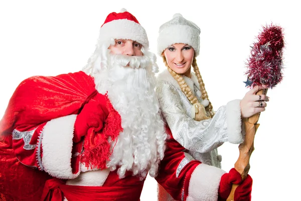 Personajes navideños rusos Padre Frost y Snow Maiden — Foto de Stock