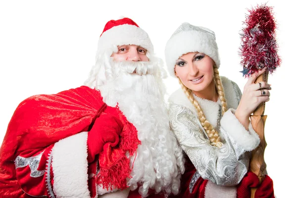Russian Christmas characters father Frost and Snow Maiden — Stock Photo, Image