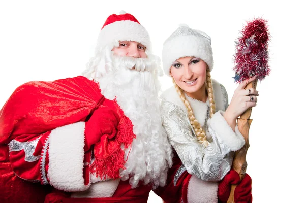 Rus Noel karakterler babası Don ve kar kızlık — Stok fotoğraf